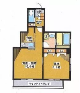 ファレオ千石 3階 1LDKの間取り