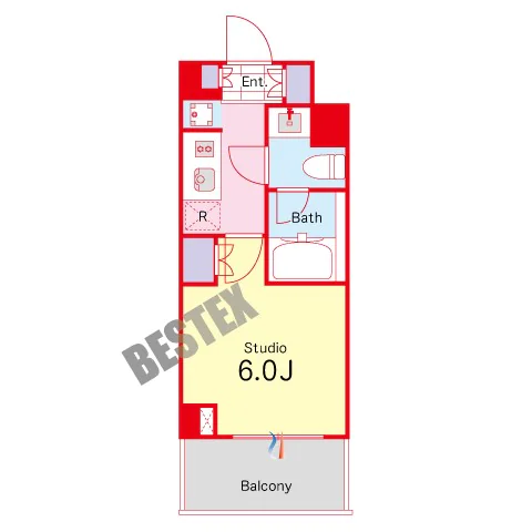 エスティメゾン千石 2階 1Kの間取り
