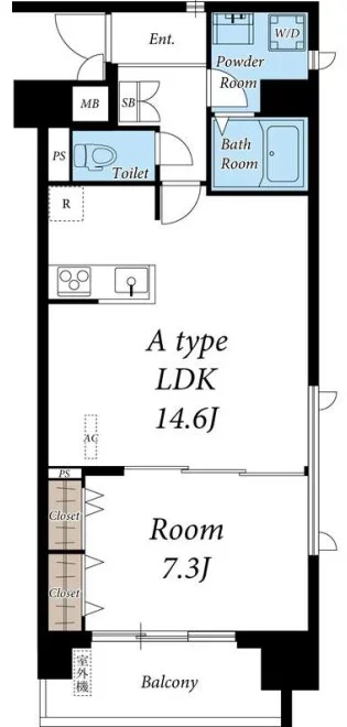 リブリ・グラン関口 2階 1LDKの間取り