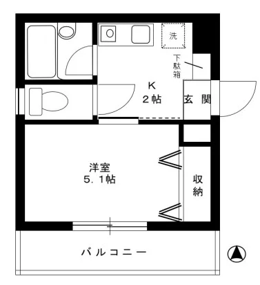 グローサリー本駒込 4階 1Kの間取り