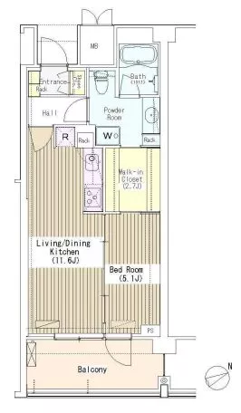 マチュリティ小石川 3階 1LDKの間取り