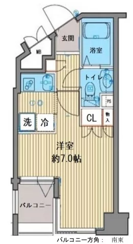 ガーラ文京本郷台 8階 1Rの間取り
