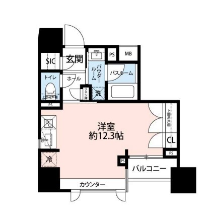 ベルジェンド文京千駄木グレイス 4階 1Rの間取り