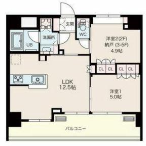 【築浅】ベルデ茗荷谷 3階 1SLDKの間取り