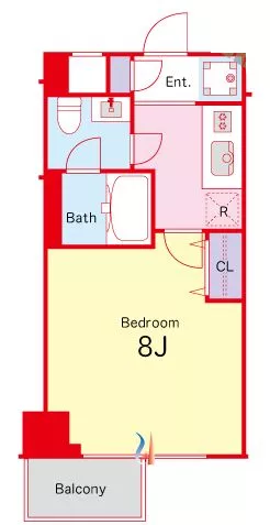 CREVISTA文京江戸川橋(クレヴィスタ文京江戸川橋) 2階 1Kの間取り