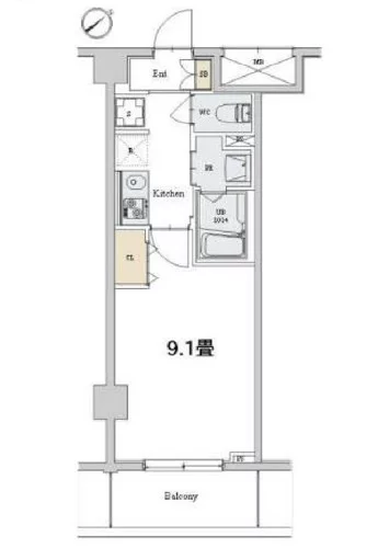 カスタリア本駒込 1階 1Kの間取り