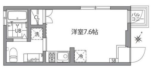 グランエッグス新大塚E 2階 1Rの間取り