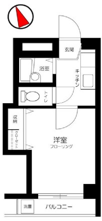 ジュネス33A 2階 1Kの間取り