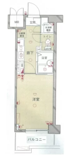 ルーブル文京音羽 4階 1Kの間取り