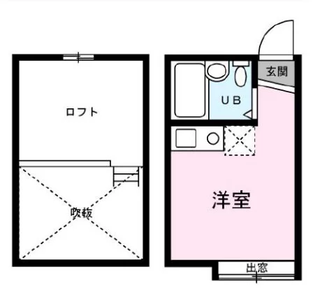 アーバンスクエア東大前Ⅱ 2階 1Rの間取り