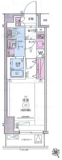 LEXE文京白山 2階 1Kの間取り