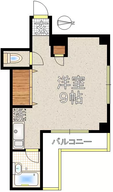 パークサイド茂木 2階 1Rの間取り