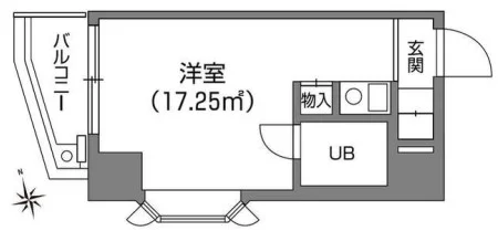 コア伝通院アネックス 3階 1Rの間取り