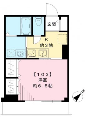 レイレラヴィ 1階 1Kの間取り