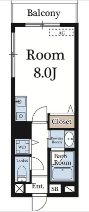ジュネ本郷 6階 1Rの間取り
