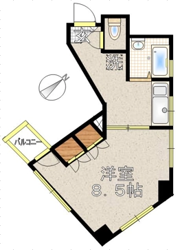 TOURYU OCHANOMIZUビル 7階 1Kの間取り