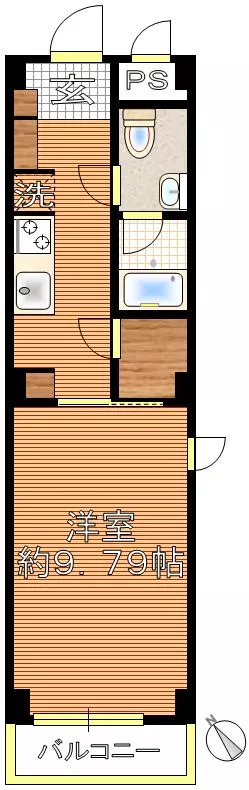 ジェイド小石川 2階 1Kの間取り