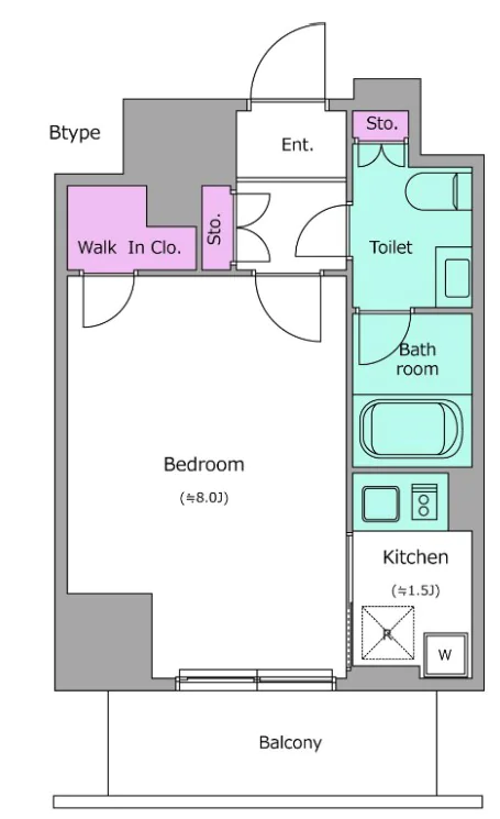 レジディア文京本郷Ⅳ 10階 1Kの間取り