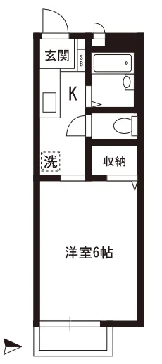 ひかりコーポ小日向 1階 1Kの間取り