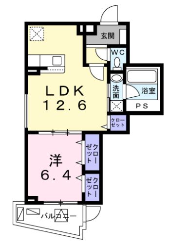 【築浅】グランボヌール茗荷谷 1階 1LDKの間取り