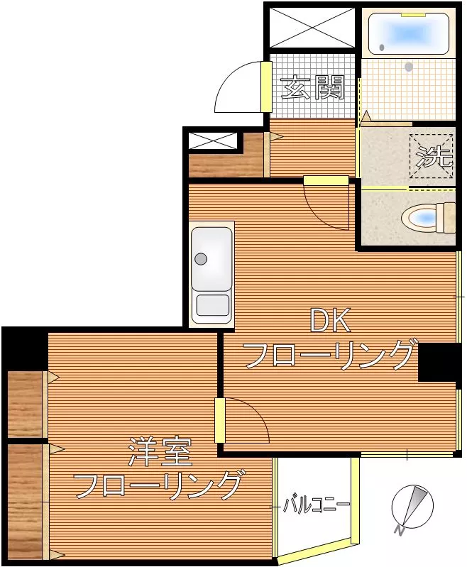 エクレール後楽園 3階 1DKの間取り