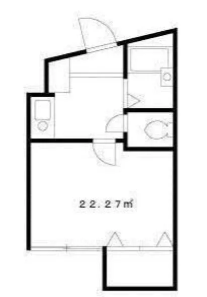 メゾンリンクス2 2階 1Kの間取り