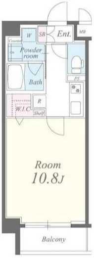 シャルマンミューズ 2階 1Kの間取り