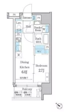 【新築】デュオメゾン文京白山 9階 1DKの間取り