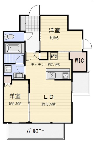 シティハウス文京湯島 7階 2LDKの間取り