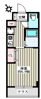 糸徳弥生ハイツ 1階 1Kの間取り