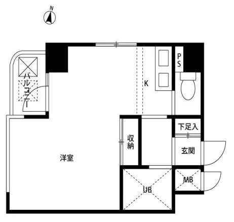 プレール本駒込 6階 1Kの間取り