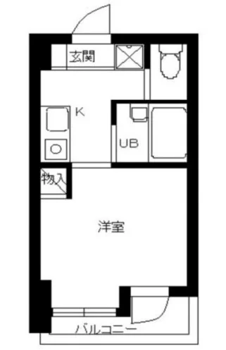 スカイコート文京本郷 7階 1Kの間取り