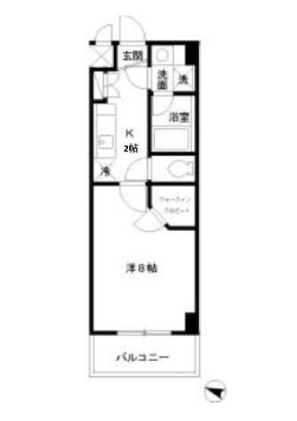 ノエル千駄木 2階 1Kの間取り