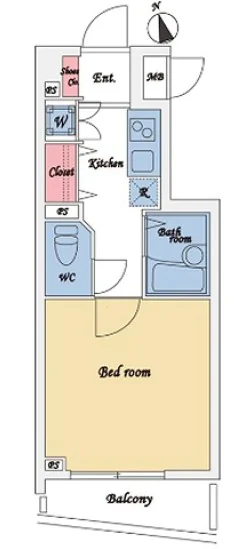 サンテミリオン目白台 4階 1Kの間取り