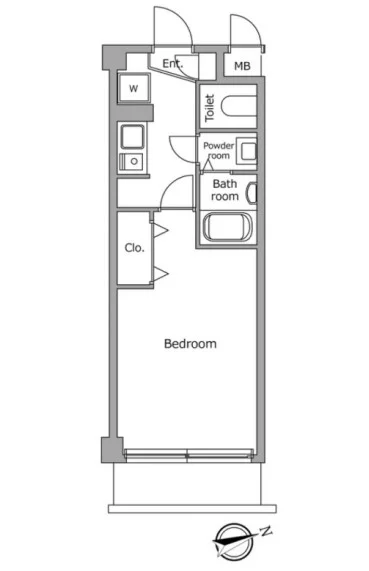 レジディア本郷菊坂プレイス(旧 AZ本郷菊坂) 4階 1Kの間取り