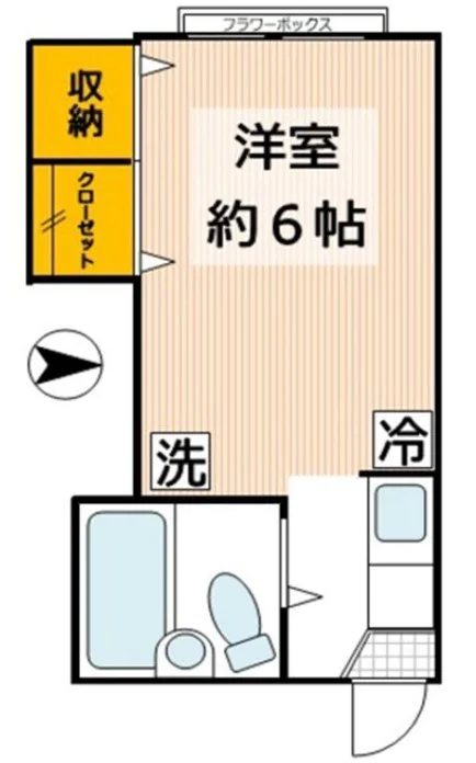 フェリオ目白台 2階 1Rの間取り