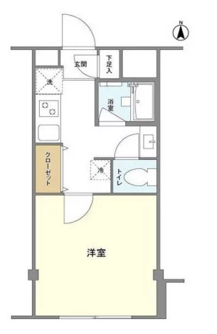 アービス白山 1階 1Kの間取り