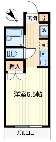ベルトゥリーハイツ 3階 1Kの間取り