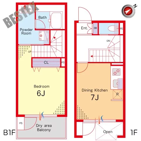 【デザイナーズ】LEGALAND千石 1階 1DKの間取り