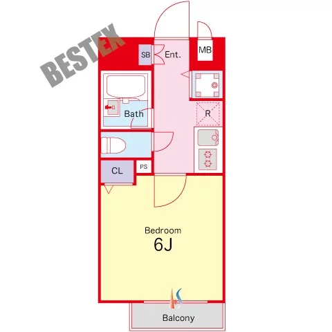 パレステュディオシンシア文京千石 7階 1Kの間取り