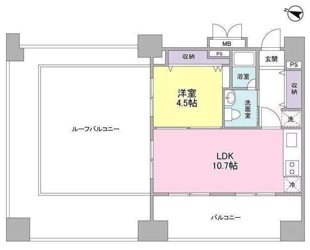 ロネスタR文京護国寺 11階 1LDKの間取り