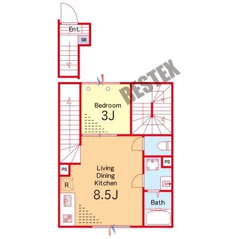 プラチナレジデンス千石 2階 1LDKの間取り