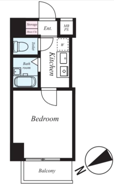 菱和パレス文京南 1階 1Kの間取り