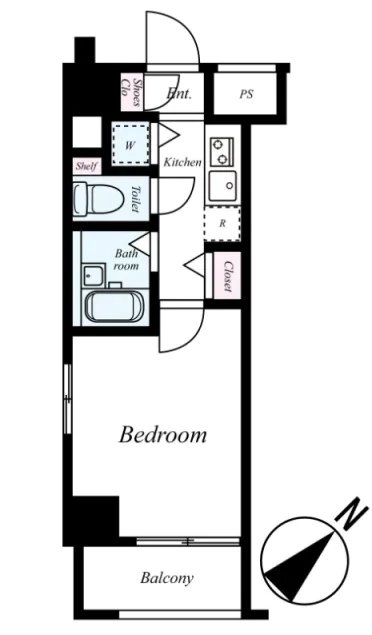 スカイコート後楽園第5 12階 1Kの間取り