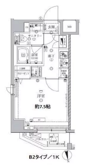 アルテシモ モーレ 3階 1Kの間取り