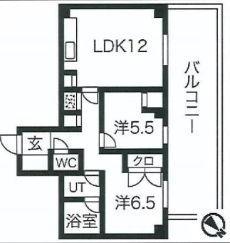 オークヒルズ小日向 3階 2LDKの間取り