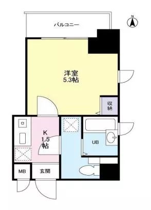 グランビュー御茶ノ水 2階 1Kの間取り