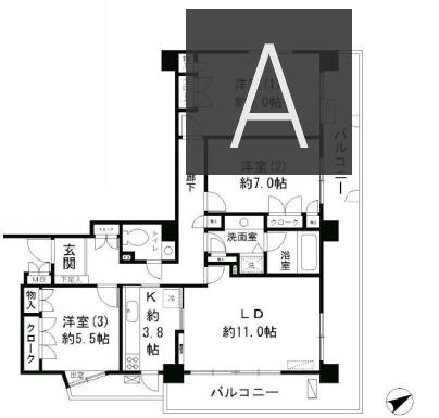 フラット曙町’89 3階 3LDKの間取り