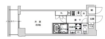 プライマル千石(旧ハイライフ文京千石) 6階 1Kの間取り