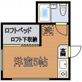 ニッシンハイツ 3階 1Rの間取り